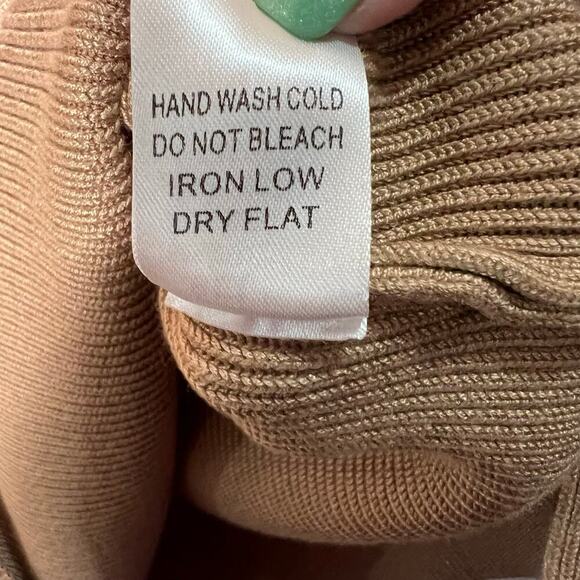 Mable Long Sleeve Mini Sweater Dress Womens M Brown Ribbed Knit Sweetheart Neck - Picture 5 of 7